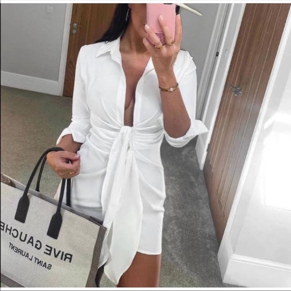 Zara white belted dress - Picture 3 of 10